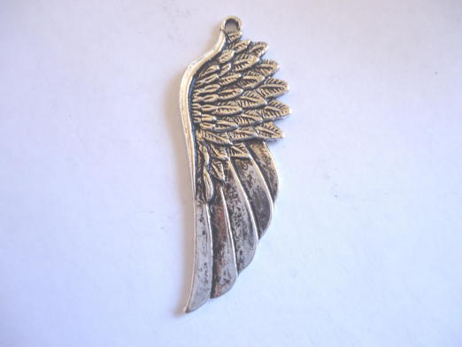 (image for) Wing antique silver pewter pendant #PP31